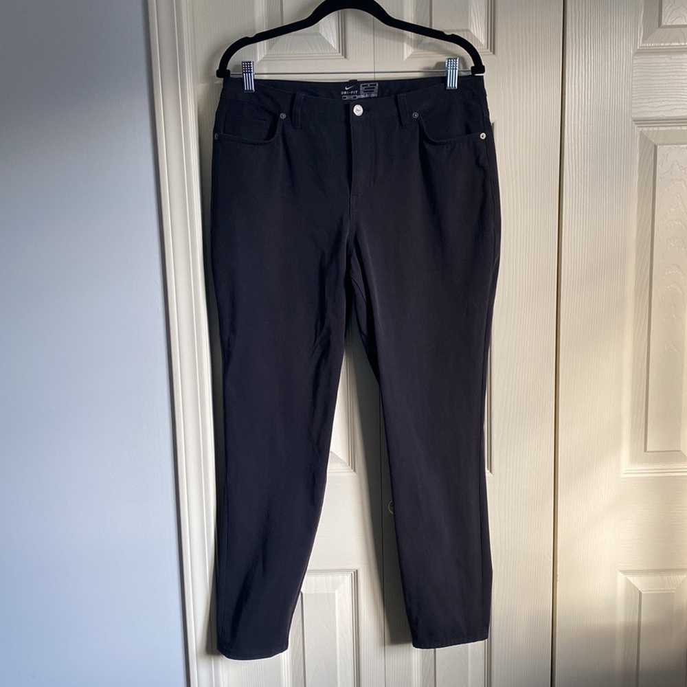 NIKE DRI FIT Slim Fit Black Pants Size M